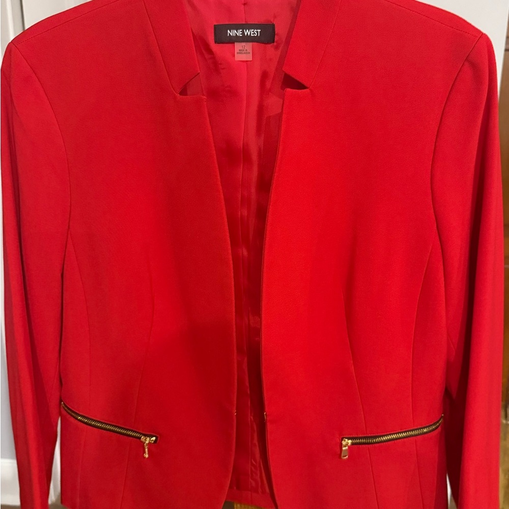 Nine West Red Blazer with Tailored Design